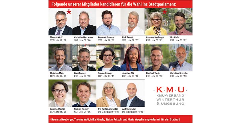 Diese Mitglieder kandidieren für das Stadtparlament