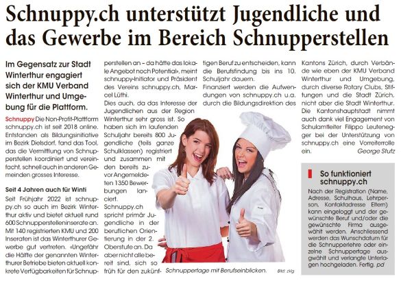 Dem KMU-Verband sind die Jungen nicht „schnuppe“